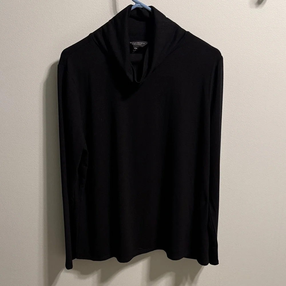 Investments Petites Black Turtleneck XL NWT - Picture 1 of 3